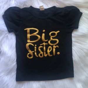 Big sister toddler T-shirt sz 2-3t black and gold